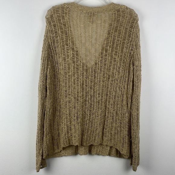 Chico’s Gold Open Weave V-neck Sweater Chico’s Size 2 - Picture 8 of 9